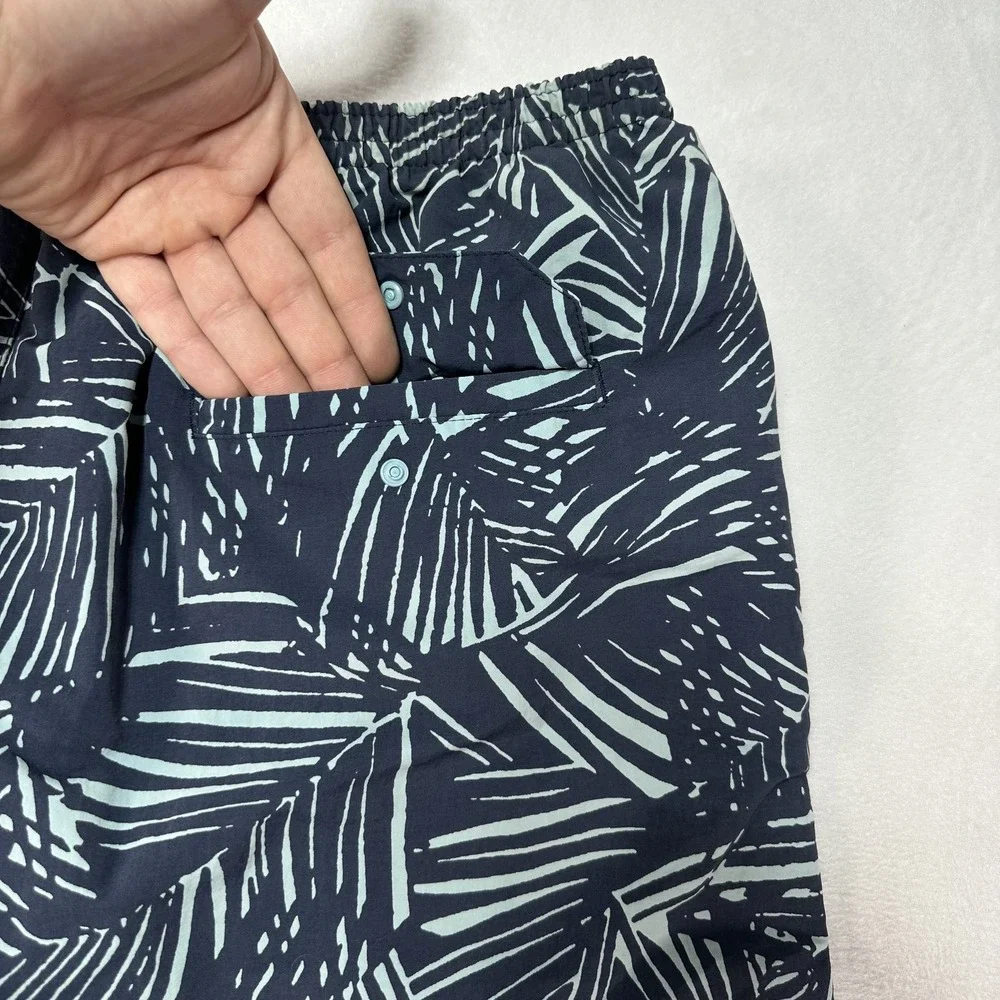 Patagonia Baggies Shorts Men's Large Swim Trunks Palm Leaf Drawstring‎ Pockets